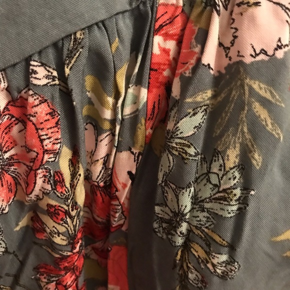 Boho Sleeveless Sage & Coral Jumpsuit - Picture 2 of 2